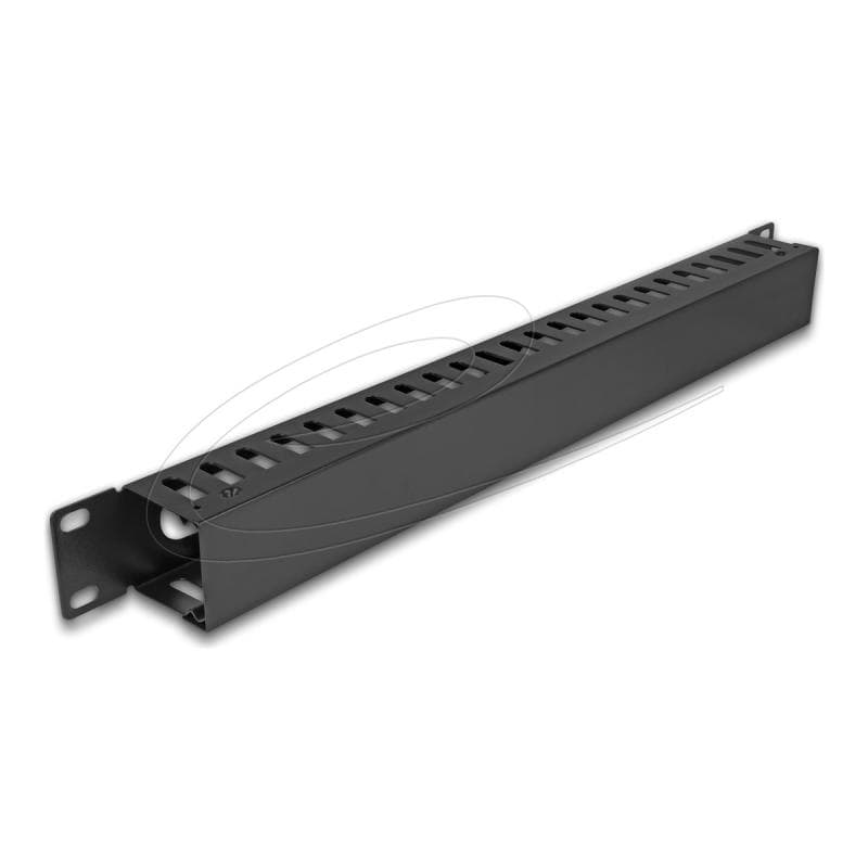 DELOCK 48,26cm 19Zoll 1 HE Kabelmanagement Rangierpanel mit 2 Öffnungen 1 HE Metall schwarz