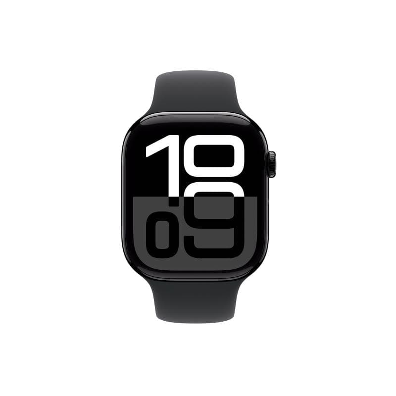 APPLE DEMO Apple Watch Series 10 GPS 46mm Aluminium Diamantschwarz Sportarmband Schwarz - S/M