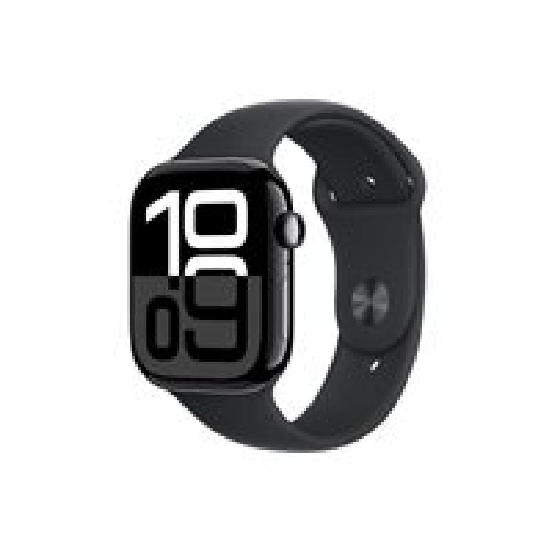APPLE DEMO Apple Watch Series 10 GPS 46mm Aluminium Diamantschwarz Sportarmband Schwarz - S/M