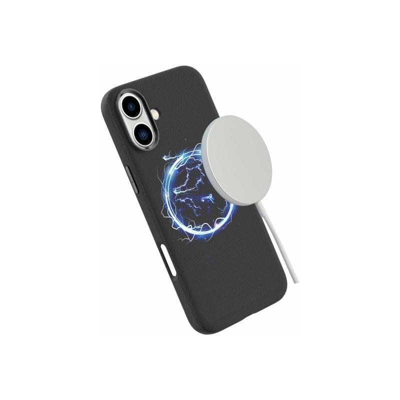 ESTUFF INFINITE (GRS) VENICE iPhone 16 Black Leather Magnetic