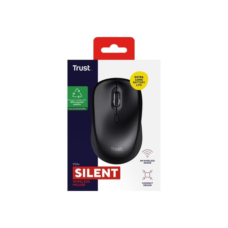 TRUST Yvi+ Wireless Mouse - Glossy Black