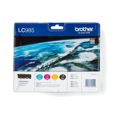 BROTHER LC985VALBPDR 4er Pack Schwarz, Gelb, Cyan, Magenta Tintenpatrone