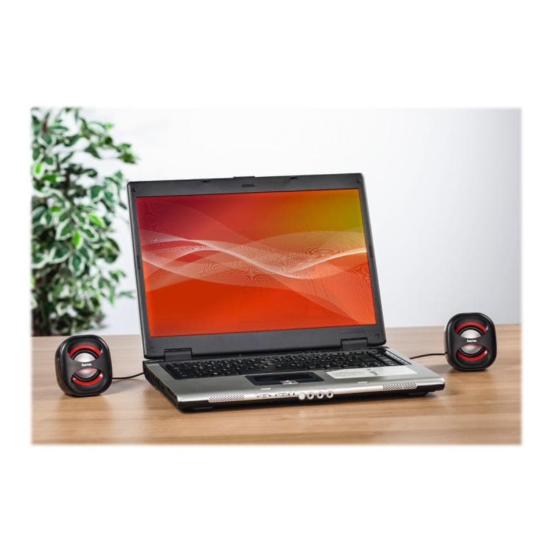 Hama Sonic Mobil 183 Notebook-Lautsprecherr schwarz / rot