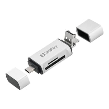 SANDBERG - Kartenleser (SD, microSD) - micro USB / USB / USB-C