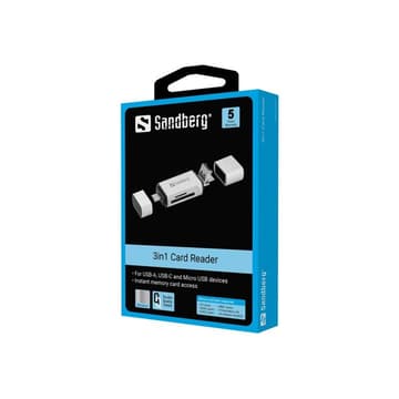 SANDBERG - Kartenleser (SD, microSD) - micro USB / USB / USB-C