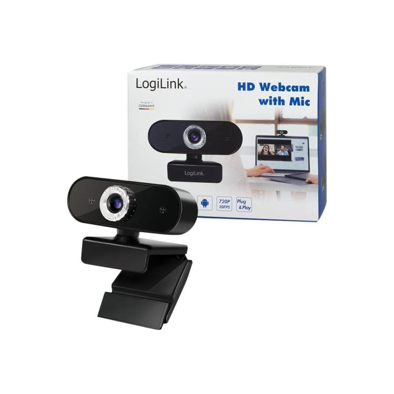 LOGILINK Webcam USB 2.0, HD 1280x720, schw.