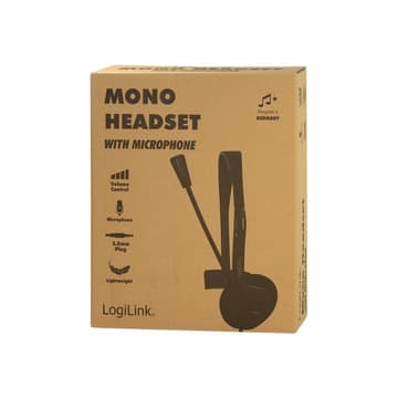 LOGILINK Headset Mono, with Microphone, 1x 3.5mm, ecofriendly