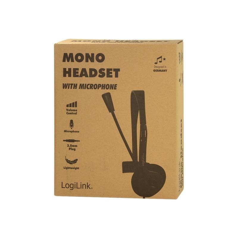 LOGILINK Headset Mono, with Microphone, 1x 3.5mm, ecofriendly
