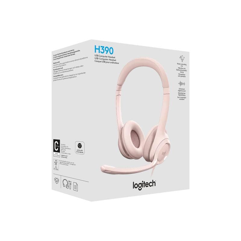 LOGITECH H390 USB Computer Headset - ROSE - EMEA-914
