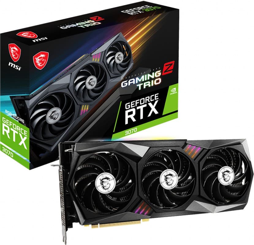 MSI GeForce RTX 3070 Gaming Z Trio 8G LHR, 8GB GDDR6, HDMI, 3x DP