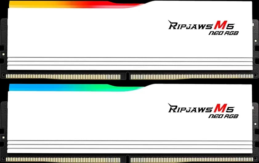 64GB G.Skill Ripjaws M5 Neo RGB weiß UDIMM Kit, DDR5-6000, CL36-36-36-96