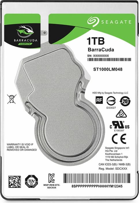 1TB Seagate BarraCuda Compute, 512e  2.5"  SATA 6Gb/s