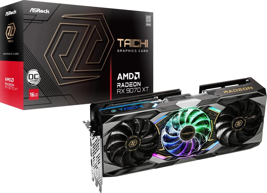 ASRock Radeon RX 9070 XT Taichi 16GB OC, 16GB GDDR6, HDMI, 3x DP