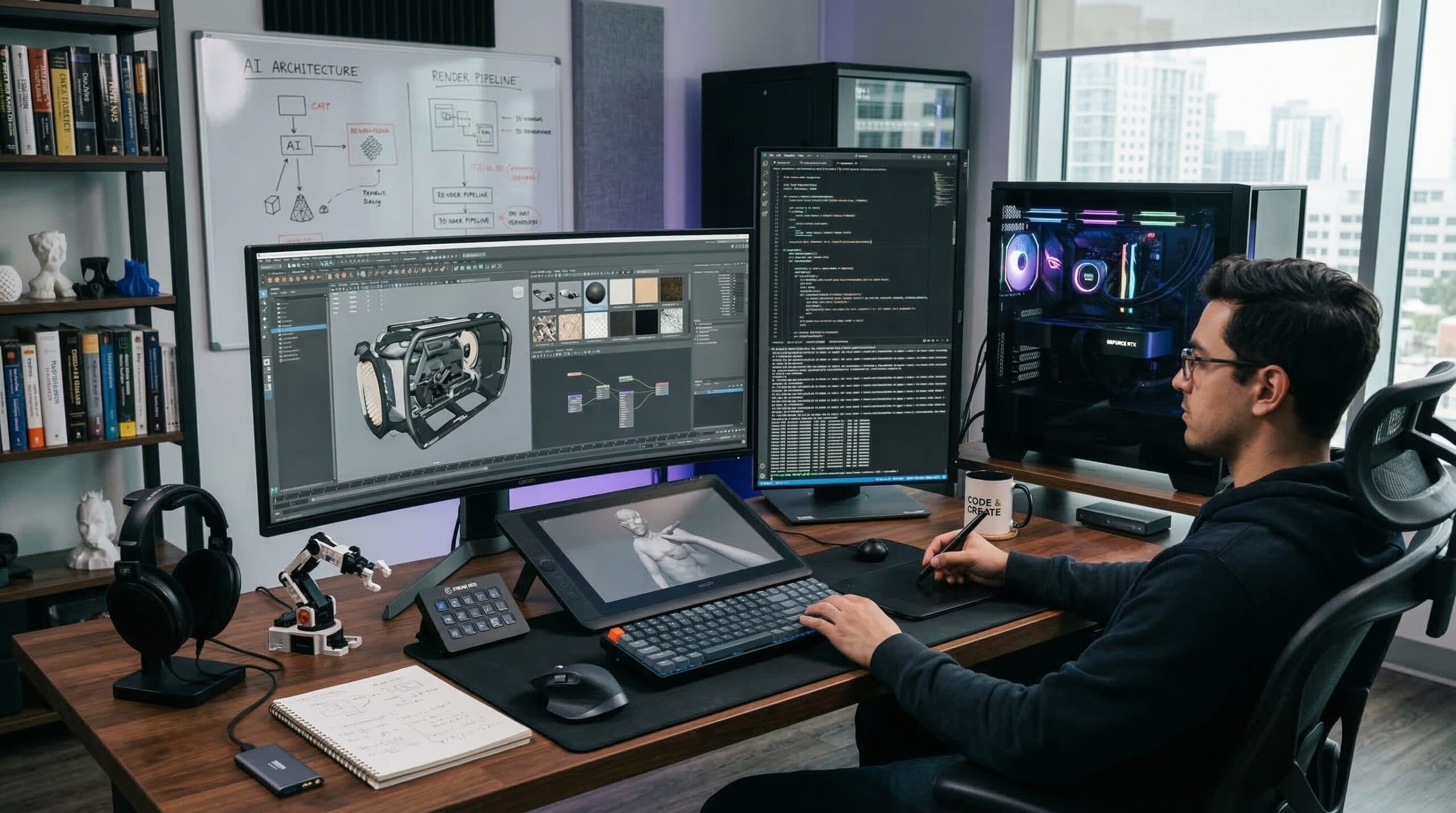Workstation für CAD, 3D-Rendering & AI-Entwicklung Workstation für CAD, 3D-Rendering & AI-Entwicklung