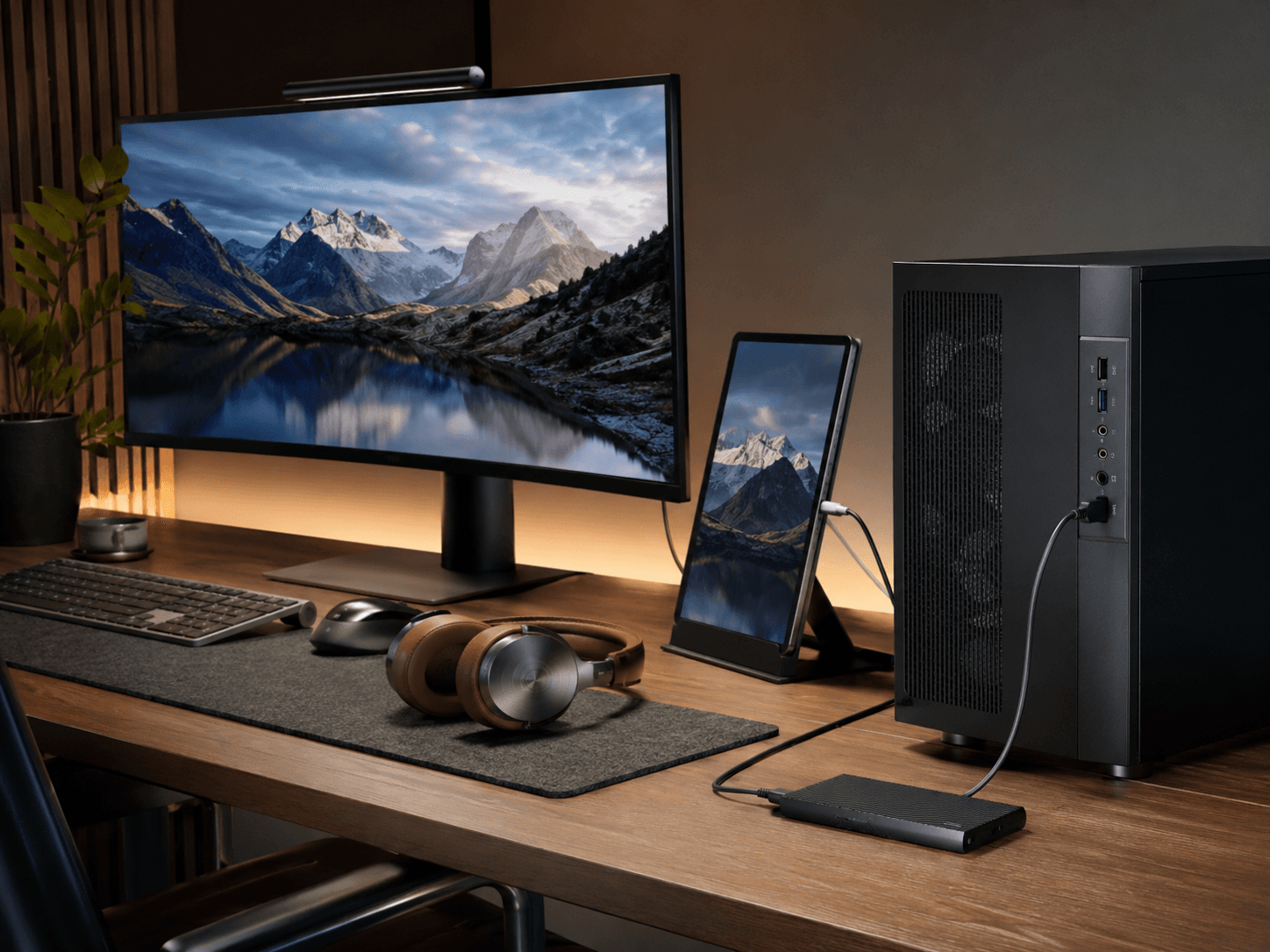 Desktop Multimedia PC mit moderner Anschlussvielfalt und externem Speicher Desktop Multimedia PC mit moderner Anschlussvielfalt und externem Speicher