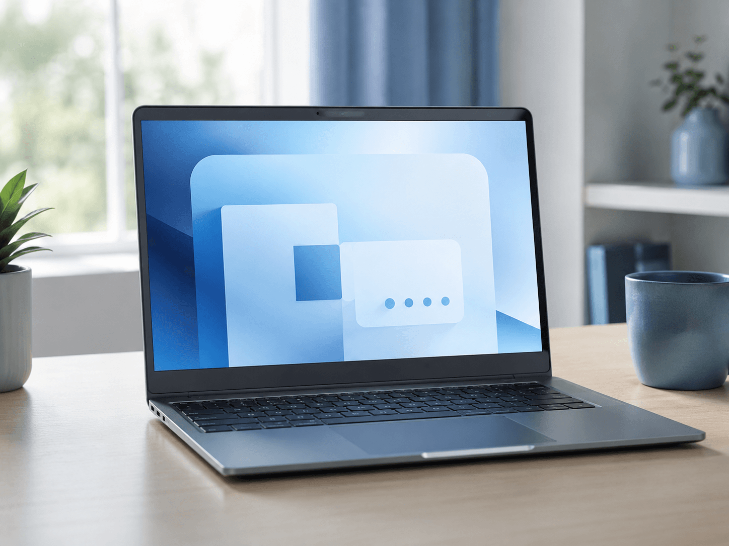 Laptop unter 500 Euro Windows 11 in moderner minimalistischer Arbeitsumgebung Laptop unter 500 Euro Windows 11 in moderner minimalistischer Arbeitsumgebung