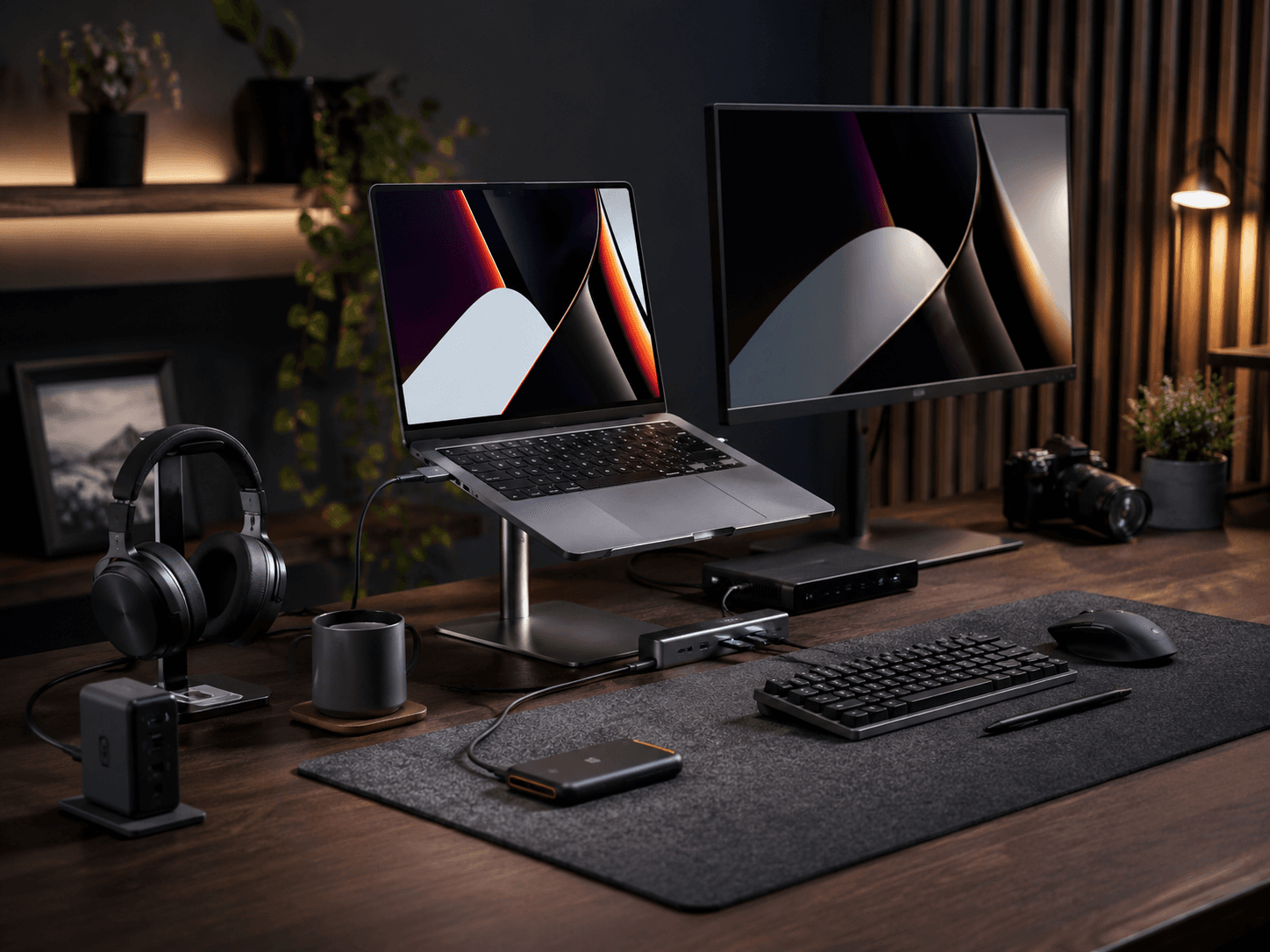 Laptop Zubehör für Creator und Business mit Dockingstation, Monitor, Tastatur, Maus und externem Speicher Laptop Zubehör für Creator und Business mit Dockingstation, Monitor, Tastatur, Maus und externem Speicher