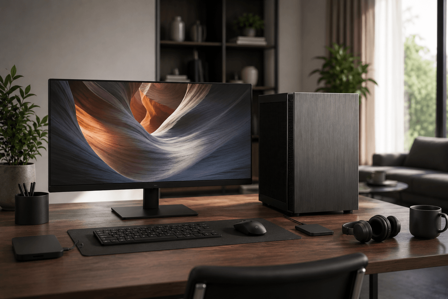Silent Multimedia PC mit 4K Display und vielseitiger Performance Silent Multimedia PC mit 4K Display und vielseitiger Performance