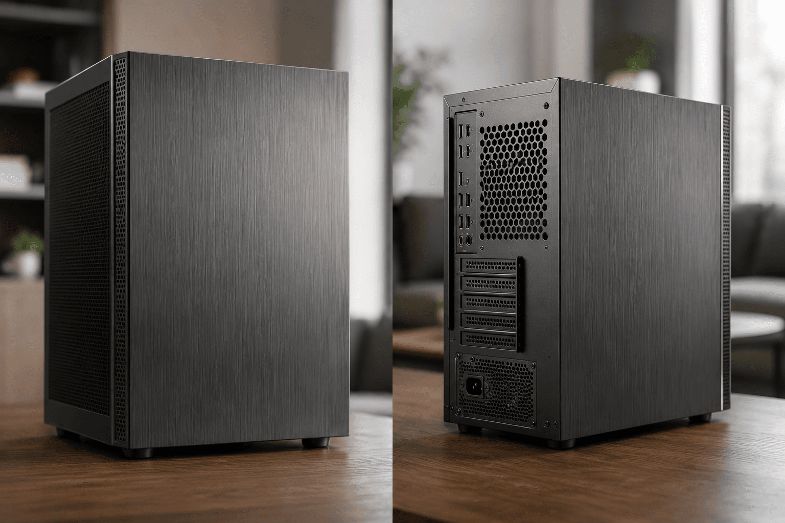 Silent Multimedia PC Gehäuse mit Anschlüssen und Belüftung Silent Multimedia PC Gehäuse mit Anschlüssen und Belüftung