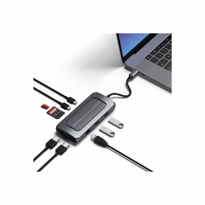 SATECHI Multiport MX Adapter - Dockingstation - USB-C - 2 x HDMI SATECHI Multiport MX Adapter - Dockingstation - USB-C - 2 x HDMI