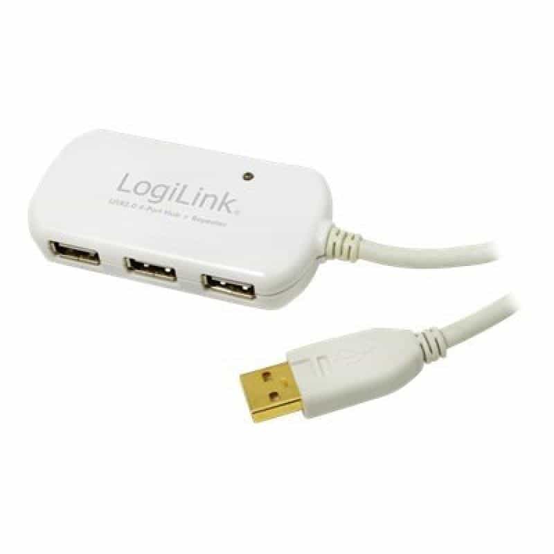 USB-HUB 4-Port LogiLink m. Verlängerungskabel 12.00m USB-HUB 4-Port LogiLink m. Verlängerungskabel 12.00m