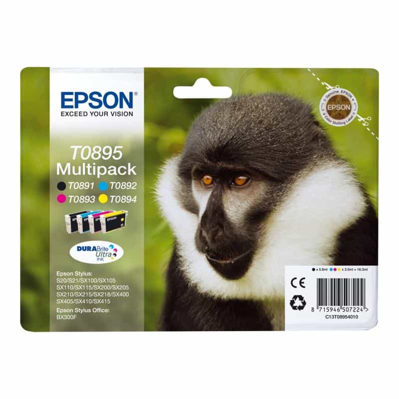 EPSON T0895 Multipack 4er Pack Schwarz, Gelb, Cyan, Magenta Tintenpatrone EPSON T0895 Multipack 4er Pack Schwarz, Gelb, Cyan, Magenta Tintenpatrone