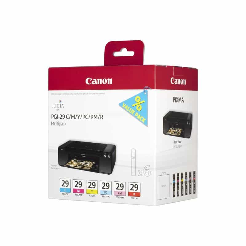 CANON PGI 29 CMY/PC/PM/R Multipack Gelb, Cyan, Magenta, Rot, Photo Cyan, Photo Magenta CANON PGI 29 CMY/PC/PM/R Multipack Gelb, Cyan, Magenta, Rot, Photo Cyan, Photo Magenta