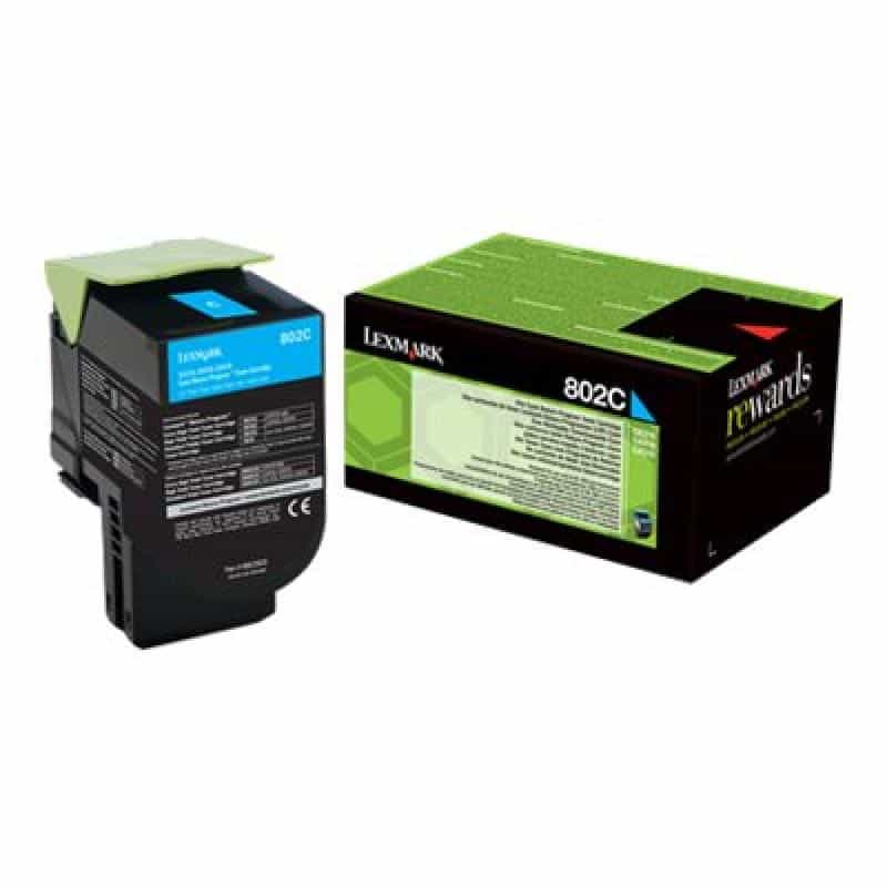 LEXMARK 802C Cyan Tonerpatrone LCCP, LRP LEXMARK 802C Cyan Tonerpatrone LCCP, LRP