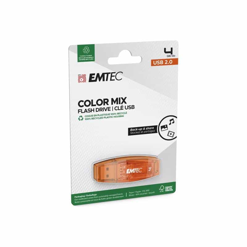 EMTEC USB-Stick 4GB EMTEC C410 Color Mix USB 2.0 red EMTEC USB-Stick 4GB EMTEC C410 Color Mix USB 2.0 red