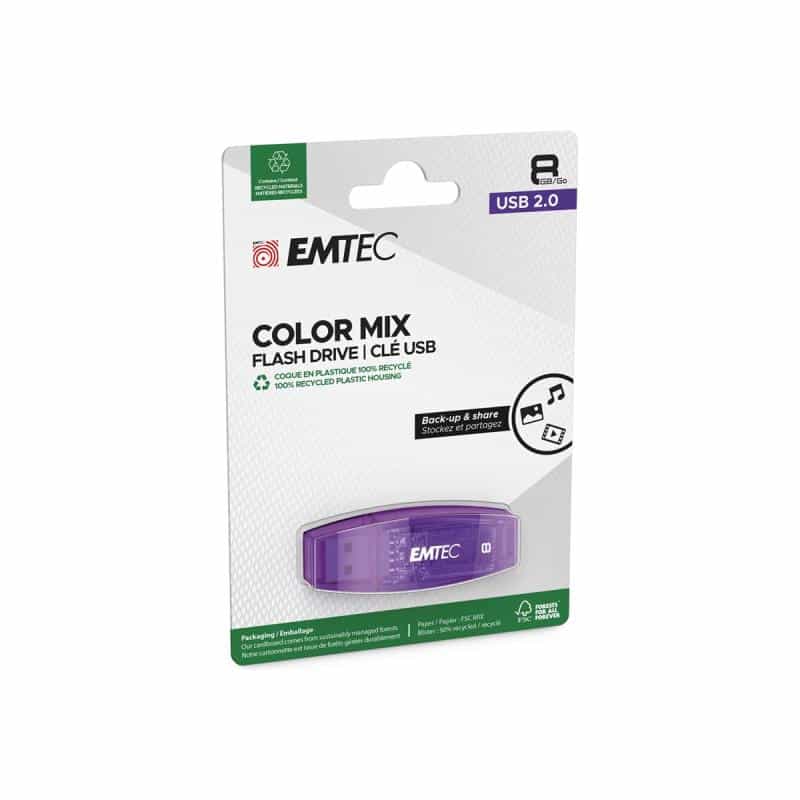 EMTEC USB-Stick 8GB EMTEC C410 Color Mix USB 2.0 black EMTEC USB-Stick 8GB EMTEC C410 Color Mix USB 2.0 black