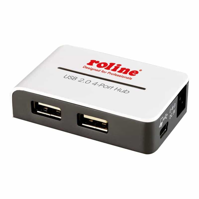 ROLINE "ROLINE USB 2.0 Hub ""Black and White"", 4 Ports, mit Netzteil" ROLINE "ROLINE USB 2.0 Hub ""Black and White"", 4 Ports, mit Netzteil"