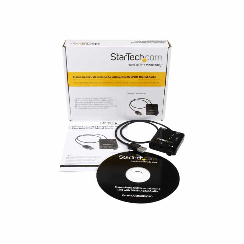 STARTECH.COM USB Audio Adapter - Externe USB Soundkarte mit SPDIF Digital Audio und Stero Mic - Schw STARTECH.COM USB Audio Adapter - Externe USB Soundkarte mit SPDIF Digital Audio und Stero Mic - Schw