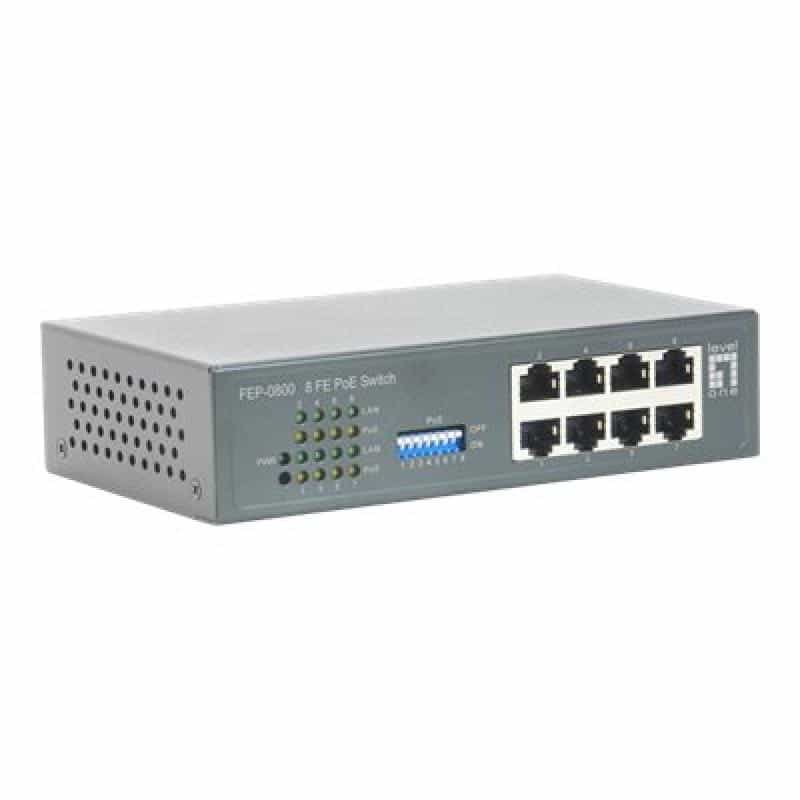 LEVEL ONE 8 FE PoE Switch,90W LEVEL ONE 8 FE PoE Switch,90W