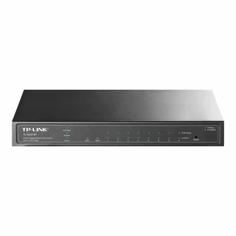 TP-LINK JetStream? 8-Port Gigabit Smart PoE+ Switch with 2 SFP Slots TP-LINK JetStream? 8-Port Gigabit Smart PoE+ Switch with 2 SFP Slots