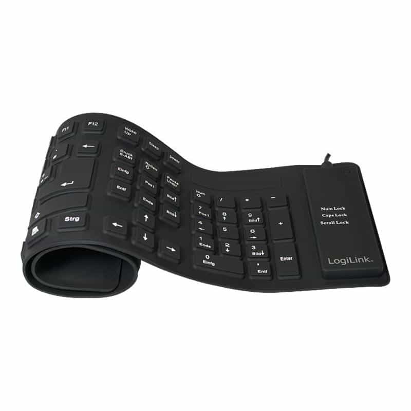 LOGILINK Tastatur LogiLink USB / PS/2 Flexibel Wasserfest schwarz LOGILINK Tastatur LogiLink USB / PS/2 Flexibel Wasserfest schwarz