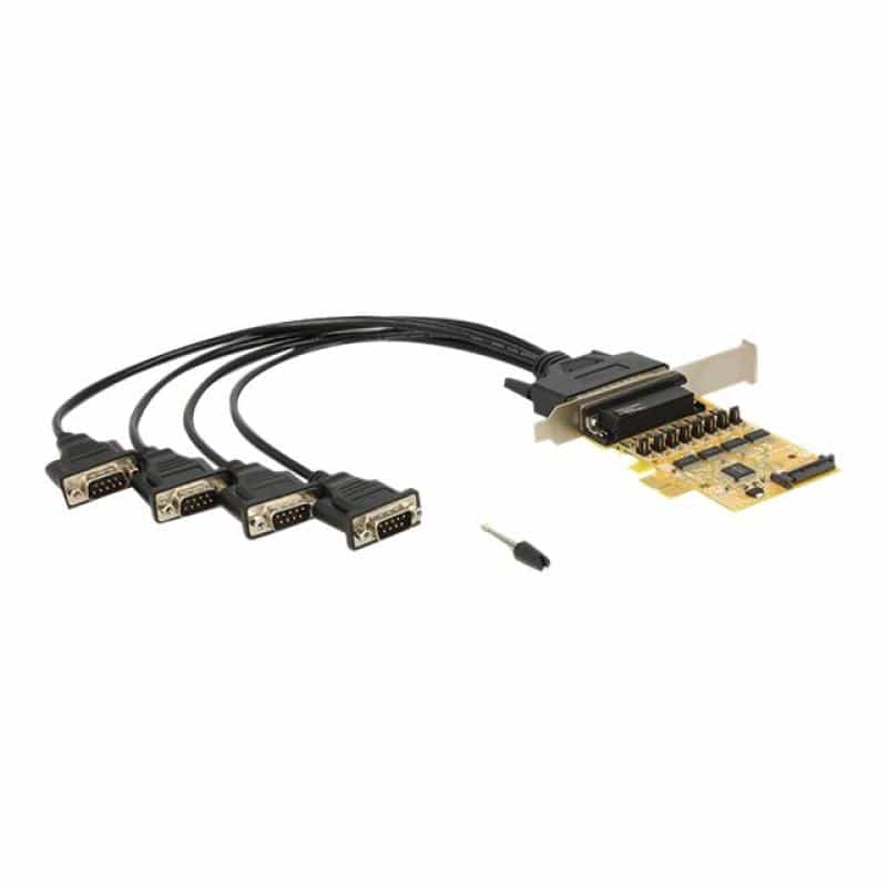 DELOCK PCIe x1 Seriell 4x RS-232 mit Spannungsversorgung DELOCK PCIe x1 Seriell 4x RS-232 mit Spannungsversorgung