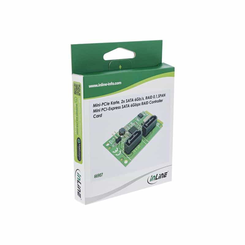 INLINE Mini-PCIe Karte 2x SATA 6Gb/s RAID 0,1,SPAN INLINE Mini-PCIe Karte 2x SATA 6Gb/s RAID 0,1,SPAN