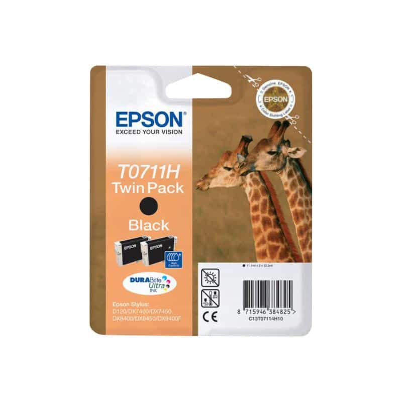 EPSON T0711 Twin Pack 2er Pack Schwarz Tintenpatrone EPSON T0711 Twin Pack 2er Pack Schwarz Tintenpatrone