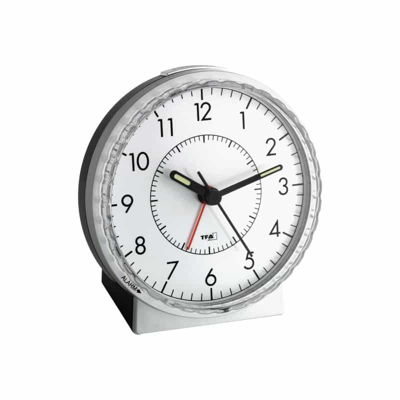 TFA-DOSTMANN Quarz Wecker TFA 60.1010 Silber Alarmzeiten 1 Fluoreszierend Zeiger TFA-DOSTMANN Quarz Wecker TFA 60.1010 Silber Alarmzeiten 1 Fluoreszierend Zeiger