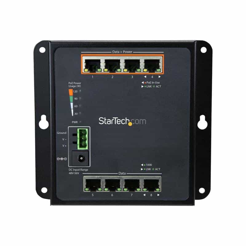 STARTECH.COM 8 Port POE Managed Ethernet Switch - 30W per PoE+ Port - Industrieller managed Wandmont STARTECH.COM 8 Port POE Managed Ethernet Switch - 30W per PoE+ Port - Industrieller managed Wandmont