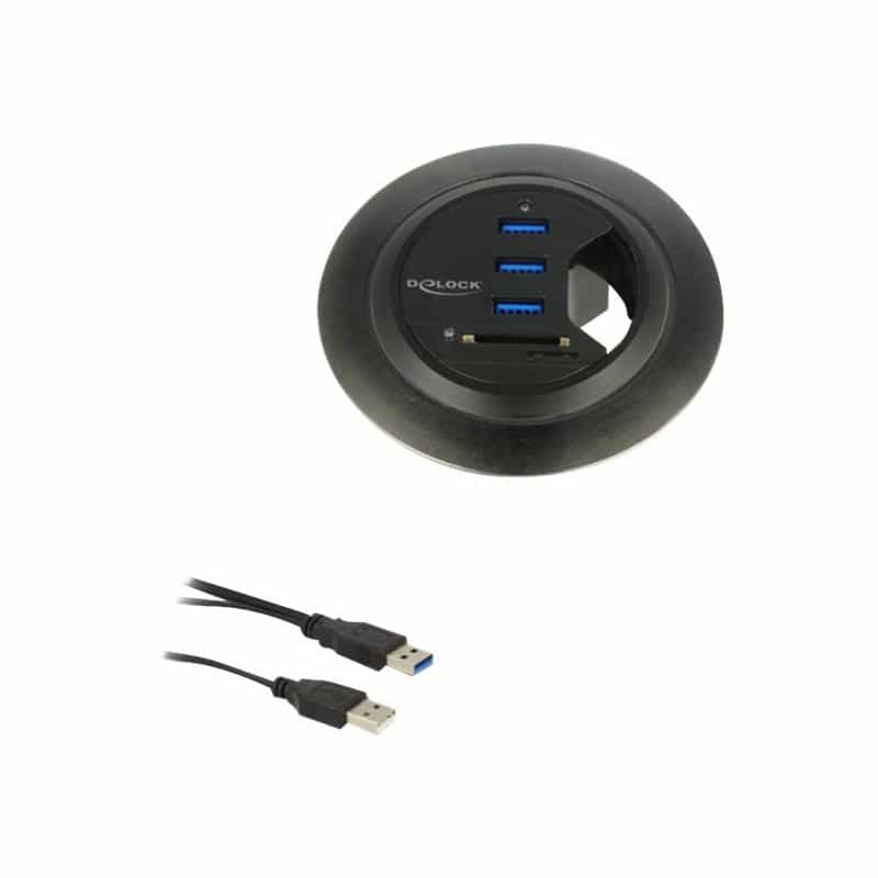 DELOCK HUB USB 3.0 Tisch-Hub 60 mm 3 x USB 3.0 DELOCK HUB USB 3.0 Tisch-Hub 60 mm 3 x USB 3.0