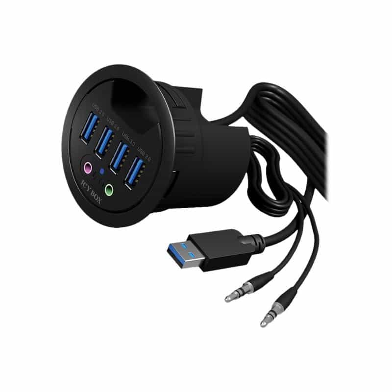 RAIDSONIC Adapter ICY-BOX Tisch-Hub 4x USB 3.0 Type-A mit Audio Ein-/Ausgang RAIDSONIC Adapter ICY-BOX Tisch-Hub 4x USB 3.0 Type-A mit Audio Ein-/Ausgang