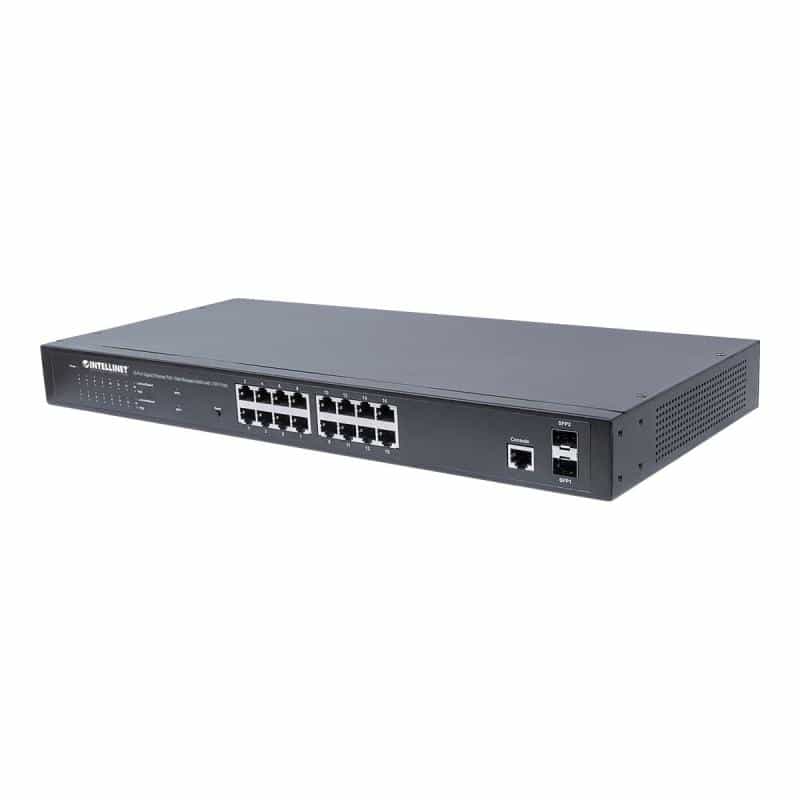 INTELLINET 561198 Netzwerk Switch RJ45/SFP 16 Port PoE-Funktion INTELLINET 561198 Netzwerk Switch RJ45/SFP 16 Port PoE-Funktion