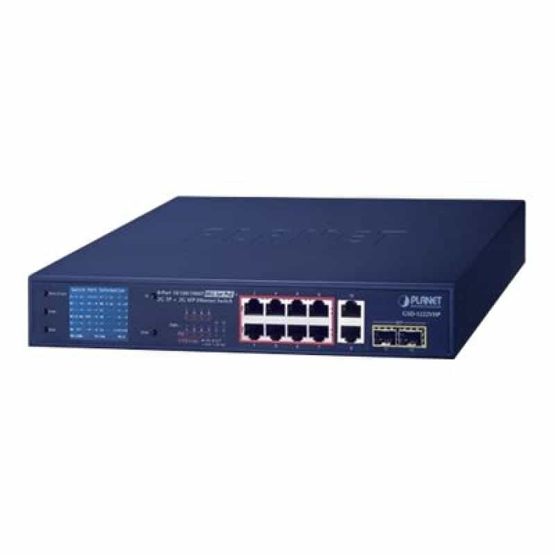 PLANET TECHNOLOGY Planet GSD-1222VHP 8-Port 10/100/1000T 802.3at PoE + 2-Port PLANET TECHNOLOGY Planet GSD-1222VHP 8-Port 10/100/1000T 802.3at PoE + 2-Port