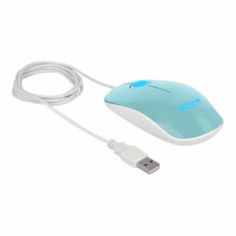 DELOCK Optische 3-Tasten LED Maus USB Typ-A türkis Delock DELOCK Optische 3-Tasten LED Maus USB Typ-A türkis Delock