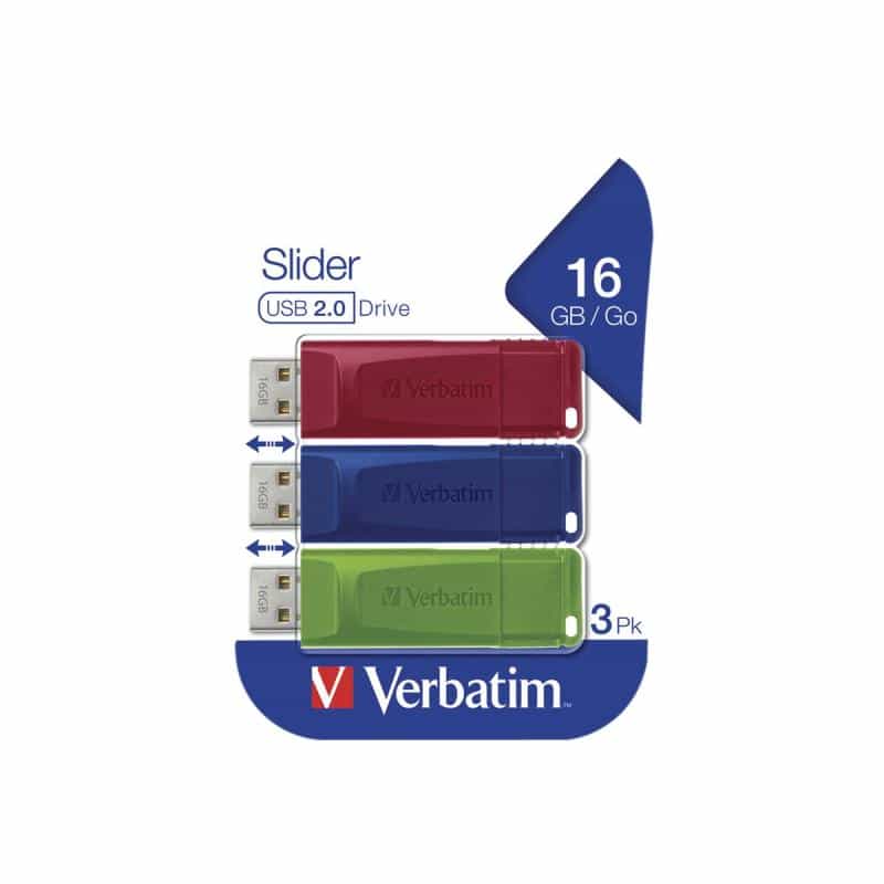 VERBATIM Slider 3er 16GB VERBATIM Slider 3er 16GB