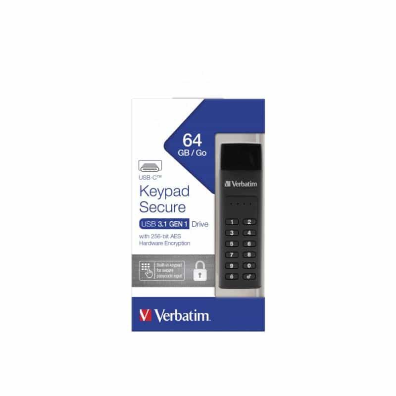 VERBATIM Flash USB 3.1 64GB Verbatim Secure Keypad VERBATIM Flash USB 3.1 64GB Verbatim Secure Keypad