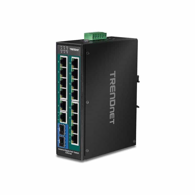TRENDNET Industrie Switch 16Port Gbit PoE+ Metall DIN-Rail TRENDNET Industrie Switch 16Port Gbit PoE+ Metall DIN-Rail