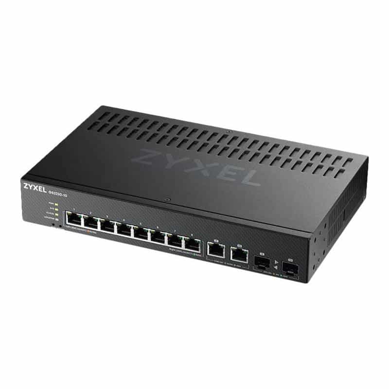ZYXEL Switch GS2220-10 8 Port + 2x SFP/Rj45 Gigabit L2 ZYXEL Switch GS2220-10 8 Port + 2x SFP/Rj45 Gigabit L2