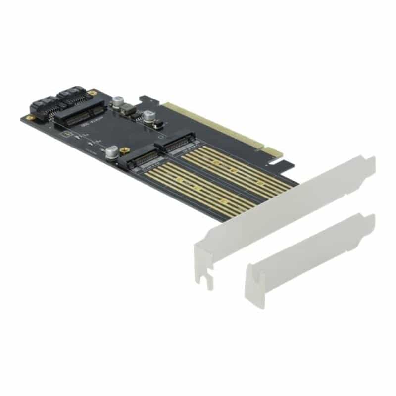 DELOCK PCI Express x16 Karte zu 1 x M.2 Key B + 1 x NVMe M.2 Key M + 1 x mSATA - Low Profile Formfak DELOCK PCI Express x16 Karte zu 1 x M.2 Key B + 1 x NVMe M.2 Key M + 1 x mSATA - Low Profile Formfak